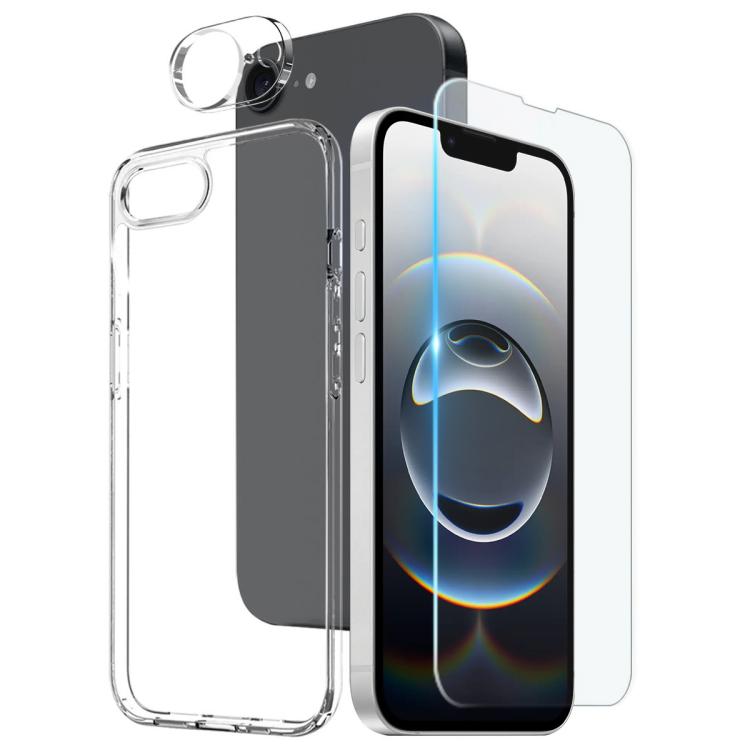 NORTHJO 3-in-1 TPU 휴대폰 케이스 스크린 필름 및 렌즈 필름 포함, 아이폰 17e / 16e용, 아이폰 17 프로 맥스용, 아이폰 17 프로용, 아이폰 17용, 아이폰 에어용, 아이폰 16 프로 맥스용, 아이폰 16 프로용, 아이폰 16 플러스용, 아이폰 16용, 아이폰 15 프로용 ...