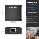 WAVLINK NU72P11 100Mbps 네트워크 프린트 서버 USB 2.0 네트워크 프린터 전원 어댑터, 미국 플러그, 영국 플러그, EU 플러그, 호주 플러그