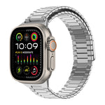 대나무 자석 스테인리스 스틸 금속 시계 스트랩, Apple Watch SE 2023 44mm용, Apple Watch SE 2023 40mm용, Apple Watch Ultra 2 49mm용, Apple Watch 시리즈 9 45mm용, Apple Watch 시리즈 9 41mm용, Apple Watch Ultra 49mm용
