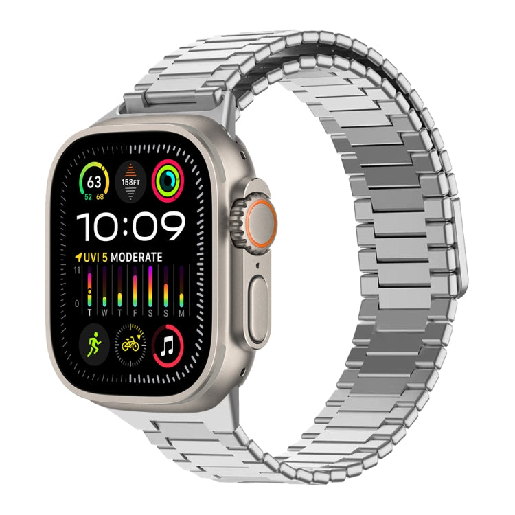 대나무 자석 스테인리스 스틸 금속 시계 스트랩, Apple Watch SE 2023 44mm용, Apple Watch SE 2023 40mm용, Apple Watch Ultra 2 49mm용, Apple Watch 시리즈 9 45mm용, Apple Watch 시리즈 9 41mm용, Apple Watch Ultra 49mm용