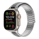 대나무 자석 스테인리스 스틸 금속 시계 스트랩, Apple Watch SE 2023 44mm용, Apple Watch SE 2023 40mm용, Apple Watch Ultra 2 49mm용, Apple Watch 시리즈 9 45mm용, Apple Watch 시리즈 9 41mm용, Apple Watch Ultra 49mm용