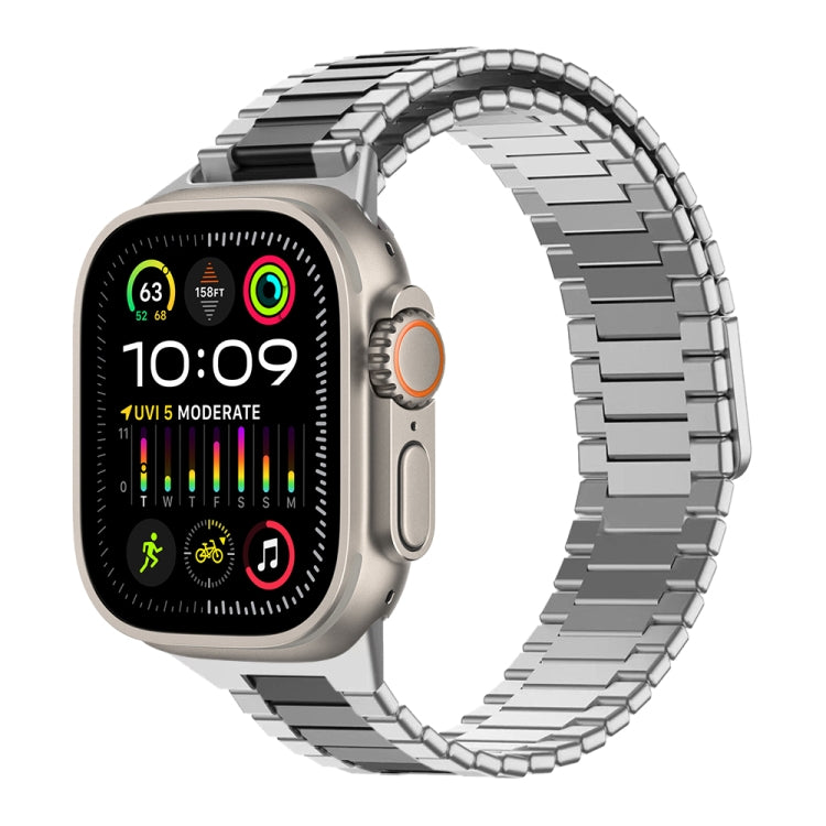 대나무 자석 스테인리스 스틸 금속 시계 스트랩, Apple Watch SE 2023 44mm용, Apple Watch SE 2023 40mm용, Apple Watch Ultra 2 49mm용, Apple Watch 시리즈 9 45mm용, Apple Watch 시리즈 9 41mm용, Apple Watch Ultra 49mm용