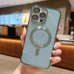 글리터 전기 도금 MagSafe TPU 폰 케이스, 아이폰 16 프로용, 아이폰 16 플러스용, 아이폰 16용, 아이폰 15 프로 맥스용, 아이폰 15 프로용, 아이폰 15 플러스용