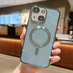 글리터 전기 도금 MagSafe TPU 폰 케이스, 아이폰 16 프로용, 아이폰 16 플러스용, 아이폰 16용, 아이폰 15 프로 맥스용, 아이폰 15 프로용, 아이폰 15 플러스용