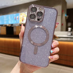 글리터 전기 도금 MagSafe TPU 폰 케이스, 아이폰 16 프로용, 아이폰 16 플러스용, 아이폰 16용, 아이폰 15 프로 맥스용, 아이폰 15 프로용, 아이폰 15 플러스용