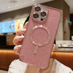 글리터 전기 도금 MagSafe TPU 폰 케이스, 아이폰 16 프로용, 아이폰 16 플러스용, 아이폰 16용, 아이폰 15 프로 맥스용, 아이폰 15 프로용, 아이폰 15 플러스용