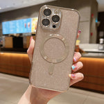 글리터 전기 도금 MagSafe TPU 휴대폰 케이스, 아이폰 17e / 16e용, 아이폰 17 프로 맥스용, 아이폰 17 프로용, 아이폰 17용, 아이폰 에어용, 아이폰 16 프로 맥스용