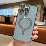 글리터 전기 도금 MagSafe TPU 휴대폰 케이스, 아이폰 17e / 16e용, 아이폰 17 프로 맥스용, 아이폰 17 프로용, 아이폰 17용, 아이폰 에어용, 아이폰 16 프로 맥스용