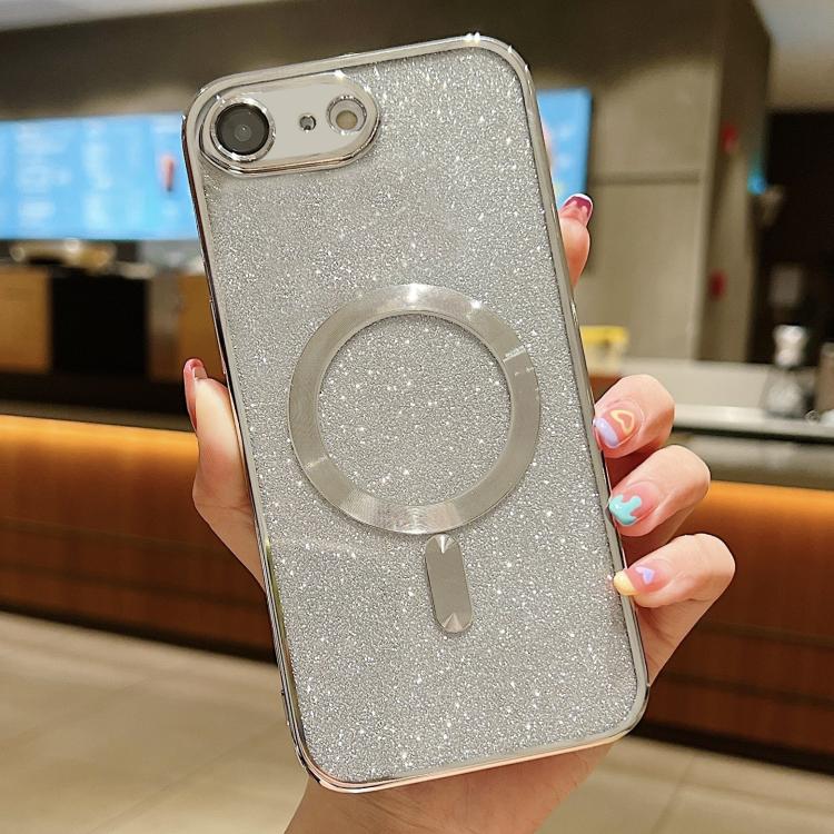 글리터 전기 도금 MagSafe TPU 휴대폰 케이스, 아이폰 17e / 16e용, 아이폰 17 프로 맥스용, 아이폰 17 프로용, 아이폰 17용, 아이폰 에어용, 아이폰 16 프로 맥스용