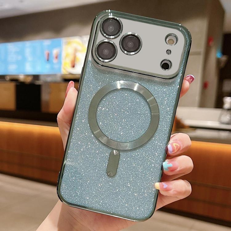 글리터 전기 도금 MagSafe TPU 휴대폰 케이스, 아이폰 17e / 16e용, 아이폰 17 프로 맥스용, 아이폰 17 프로용, 아이폰 17용, 아이폰 에어용, 아이폰 16 프로 맥스용