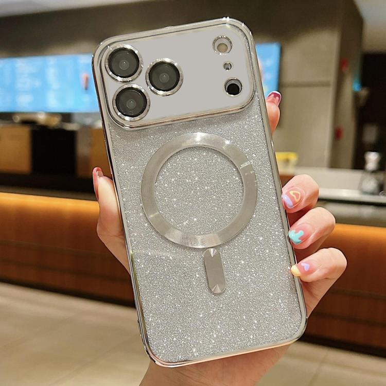 글리터 전기 도금 MagSafe TPU 휴대폰 케이스, 아이폰 17e / 16e용, 아이폰 17 프로 맥스용, 아이폰 17 프로용, 아이폰 17용, 아이폰 에어용, 아이폰 16 프로 맥스용