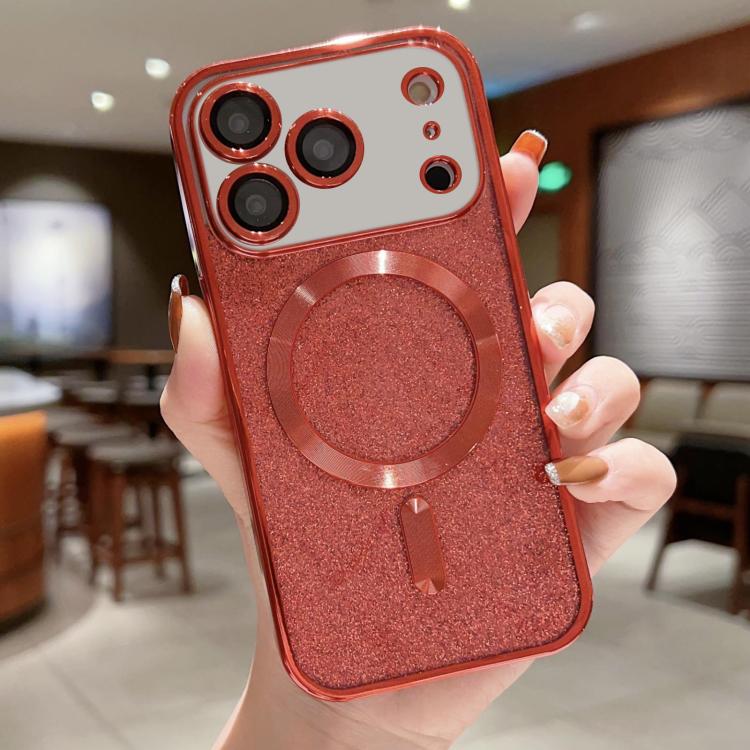 글리터 전기 도금 MagSafe TPU 휴대폰 케이스, 아이폰 17e / 16e용, 아이폰 17 프로 맥스용, 아이폰 17 프로용, 아이폰 17용, 아이폰 에어용, 아이폰 16 프로 맥스용
