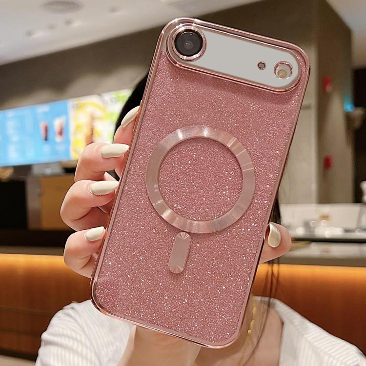 글리터 전기 도금 MagSafe TPU 휴대폰 케이스, 아이폰 17e / 16e용, 아이폰 17 프로 맥스용, 아이폰 17 프로용, 아이폰 17용, 아이폰 에어용, 아이폰 16 프로 맥스용
