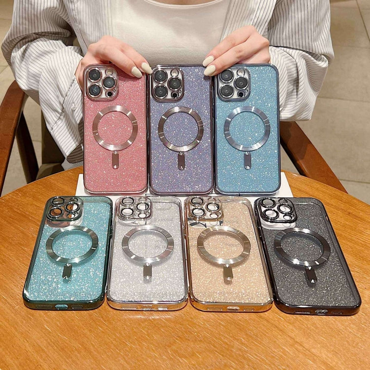 글리터 전기 도금 MagSafe TPU 휴대폰 케이스, 아이폰 17e / 16e용, 아이폰 17 프로 맥스용, 아이폰 17 프로용, 아이폰 17용, 아이폰 에어용, 아이폰 16 프로 맥스용