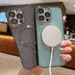 글리터 전기 도금 MagSafe TPU 휴대폰 케이스, 아이폰 17e / 16e용, 아이폰 17 프로 맥스용, 아이폰 17 프로용, 아이폰 17용, 아이폰 에어용, 아이폰 16 프로 맥스용