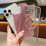 글리터 전기 도금 MagSafe TPU 폰 케이스, 아이폰 16 프로용, 아이폰 16 플러스용, 아이폰 16용, 아이폰 15 프로 맥스용, 아이폰 15 프로용, 아이폰 15 플러스용