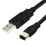 JUNSUNMAY 파이어와이어 IEEE 1394 6핀 수-USB 2.0 수 어댑터 변환 케이블, 1.8m, 3m, 4.5m