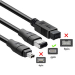 JUNSUNMAY 파이어와이어 IEEE 1394 6핀 수-USB 2.0 수 어댑터 변환 케이블, 1.8m, 3m, 4.5m
