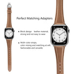 무늬 없는 가죽 나비 버클 시계 밴드, Apple Watch SE 2022 40mm용, Apple Watch SE 2022 44mm용, Apple Watch 시리즈 7 41mm용, Apple Watch 시리즈 7 45mm용