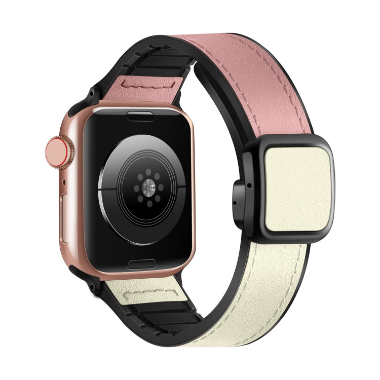 Fold Magnetic Square Buckle PU Silicone Watch Band, For Apple Watch SE 2022 40mm, For Apple Watch SE 2022 44mm, Fro Apple Watch Series 7 41mm, For Apple Watch Series 7 45mm