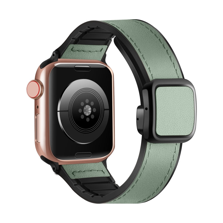 Fold Magnetic Square Buckle PU Silicone Watch Band, For Apple Watch Series 6 40mm, For Apple Watch Series 6 44mm, For pple Watch Series 5 44mm, For Apple Watch Series 5 40mm