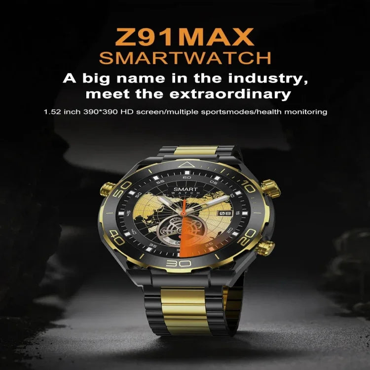 Z91 Pro Max 1.52인치 컬러 스크린 스마트 워치, 블루투스 통화 / 심박수 / 혈압 / 혈중 산소 모니터링 지원