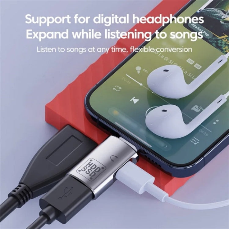 JS-109 USB-C / 타입-C to 타입-C + USB 3.0 컨버터 OTG 어댑터 디지털 헤드셋 및 U-디스크용, 타입-C to 타입-C + USB