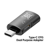 JS-109 USB-C / 타입-C to 타입-C + USB 3.0 컨버터 OTG 어댑터 디지털 헤드셋 및 U-디스크용, 타입-C to 타입-C + USB