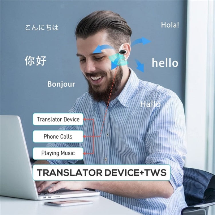 M8 노이즈 감소 스마트 음성 번역기 TWS 블루투스 헤드셋 144개 언어 번역 이어폰, M8