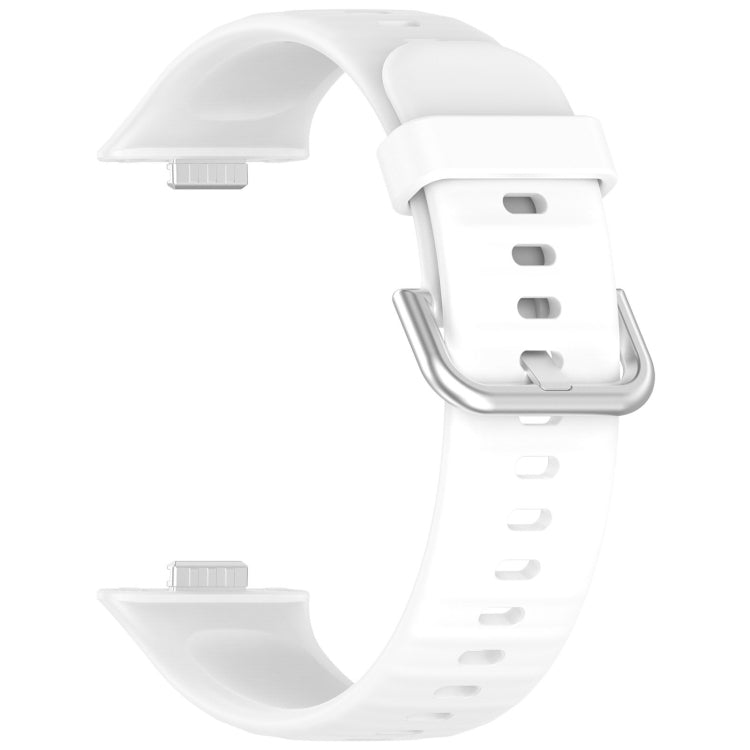 Silver Buckle Silicone Sports Watch Band, For Huawei Watch Fit4 / Fit4 Pro / Fit3