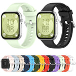 Silver Buckle Silicone Sports Watch Band, For Huawei Watch Fit4 / Fit4 Pro / Fit3