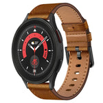 20mm SX Connector Metal Button Switch Leather Watch Band, For Samsung Galaxy Watch 5, For Samsung Galaxy Watch 5 Pro, For Samsung Galaxy Watch 4, For Samsung Galaxy Gear Sport, For Samsung Galaxy Watch 3 41mm, For Samsung Galaxy Watch Active           ...