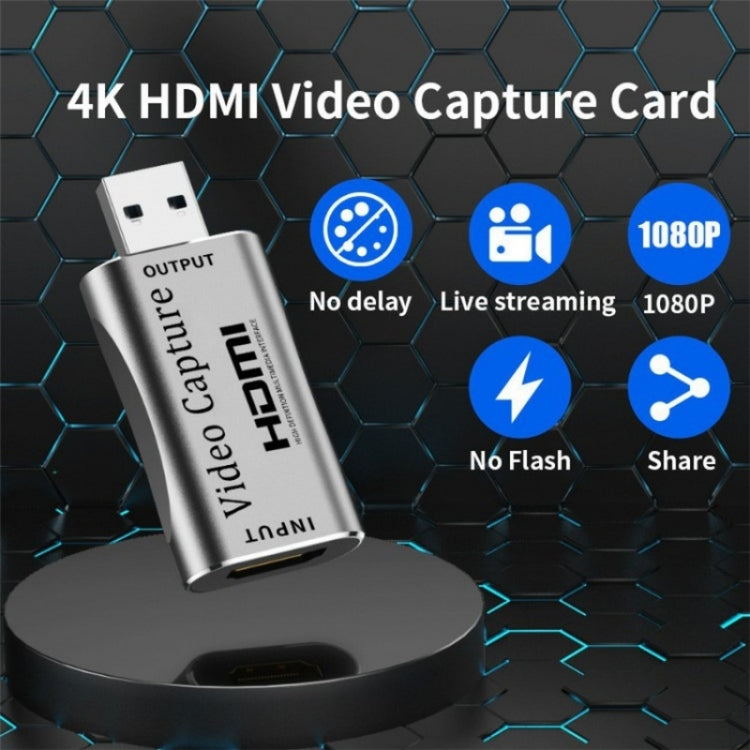 C30 게임 라이브 스트리밍용 알루미늄 합금 USB 수 커넥터 to HDMI 암 커넥터 HD 비디오 캡처 카드, C30
