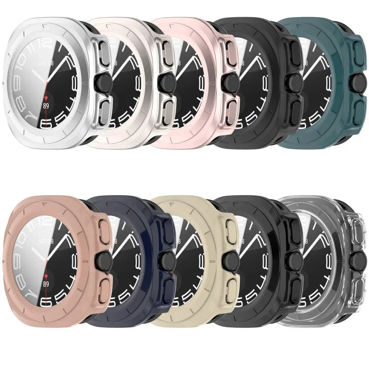 강화 필름 일체형 방수 PC 시계 보호 커버, 삼성 갤럭시 워치 울트라 47mm / 울트라 2025용, 삼성 갤럭시 워치 7 44mm용, 삼성 갤럭시 워치 7 40mm용