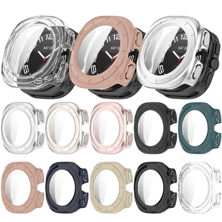 강화 필름 일체형 방수 PC 시계 보호 커버, 삼성 갤럭시 워치 울트라 47mm / 울트라 2025용, 삼성 갤럭시 워치 7 44mm용, 삼성 갤럭시 워치 7 40mm용