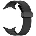 For Galaxy Watch Ultra2 2026 / 2025 / 1 2024 Magnetic Folding Buckle Silicone Leather Watch Band, Black, Gray, Orange, Green, Light Brown, Dark Blue