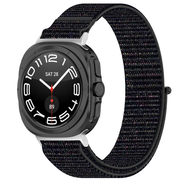 For Galaxy Watch Ultra2 2026 / 2025 / 1 2024 Loop Nylon Hook and Loop Fastener Watch Band, Black, Blue Ocean, Rainbow, Seashell Color, Sea Blue, Gray Blue, Khaki Yellow, Dark Blue, Lime