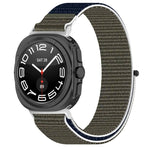 For Galaxy Watch Ultra2 2026 / 2025 / 1 2024 Loop Nylon Hook and Loop Fastener Watch Band, Black, Blue Ocean, Rainbow, Seashell Color, Sea Blue, Gray Blue, Khaki Yellow, Dark Blue, Lime