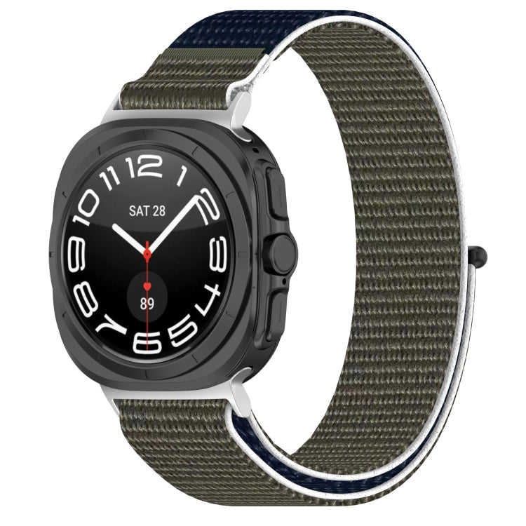 For Galaxy Watch Ultra2 2026 / 2025 / 1 2024 Loop Nylon Hook and Loop Fastener Watch Band, Black, Blue Ocean, Rainbow, Seashell Color, Sea Blue, Gray Blue, Khaki Yellow, Dark Blue, Lime