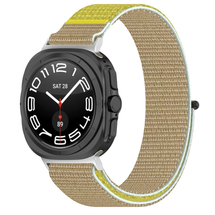 For Galaxy Watch Ultra2 2026 / 2025 / 1 2024 Loop Nylon Hook and Loop Fastener Watch Band, Black, Blue Ocean, Rainbow, Seashell Color, Sea Blue, Gray Blue, Khaki Yellow, Dark Blue, Lime