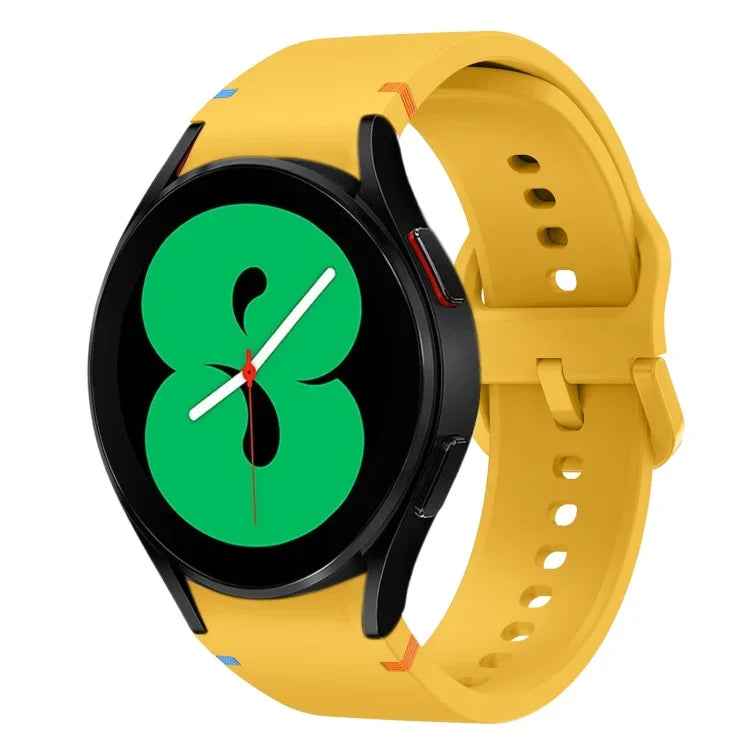 Flat Sewing Design Silicone Watch Band, For Sansung Galaxy Watch5 Pro 45mm, Fou Samsung Galaxy Watch 4 40 / 44mm, For Samsung Galaxy Watch 4 Classic 42 / 46mm