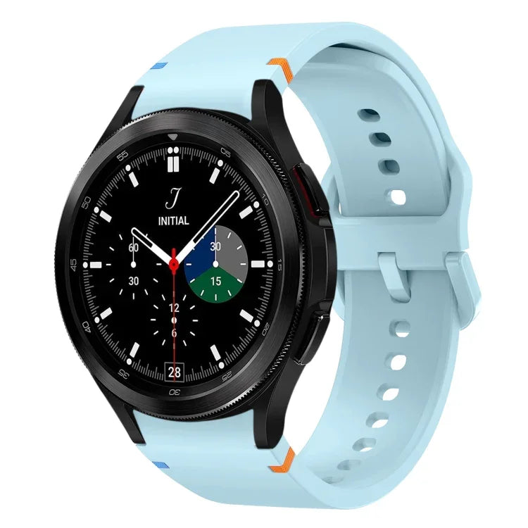 Flat Sewing Design Silicone Watch Band, For Sansung Galaxy Watch5 Pro 45mm, Fou Samsung Galaxy Watch 4 40 / 44mm, For Samsung Galaxy Watch 4 Classic 42 / 46mm
