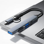 ADS-805 8핀 + Type-C에서 USB-C 데이터 + USB 2.0 / 3.0 + SD / TF 카드 리더 허브 확장 변환기, ADS-805