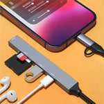 ADS-805 8핀 + Type-C에서 USB-C 데이터 + USB 2.0 / 3.0 + SD / TF 카드 리더 허브 확장 변환기, ADS-805