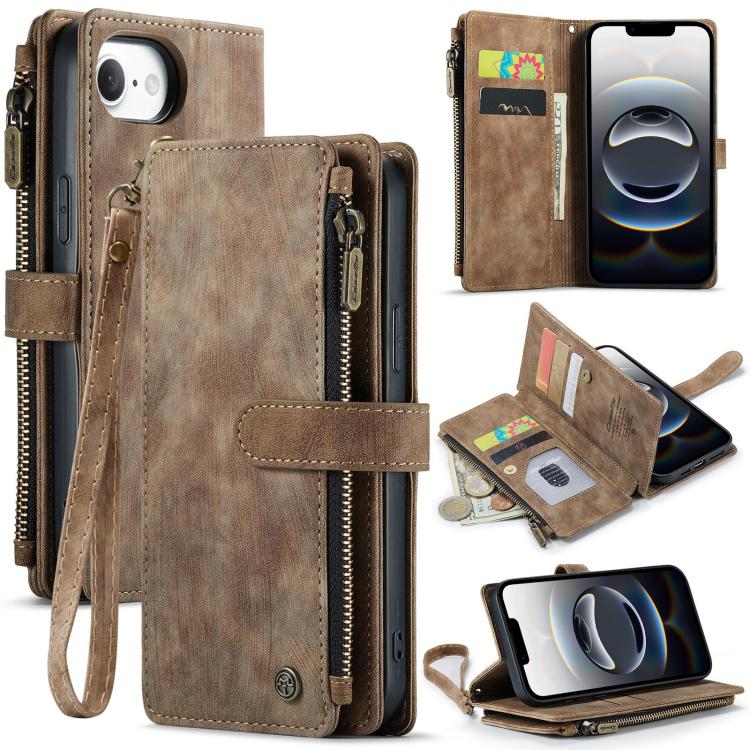 CaseMe C30 카드 슬롯 지퍼 지갑 가죽 휴대폰 케이스, iPhone 17e / 16e용, iPhone 17 Pro Max용, iPhone 17 Pro용, iPhone 17용, iPhone Air용, iPhone 16 Pro Max용, iPhone 16 Pro용, iPhone 16 Plus용, iPhone 16용
