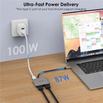 WAVLINK UHP510 Pro 87W PD 충전 USB C에서 듀얼 HD 변환기 4K 60Hz 모니터 어댑터