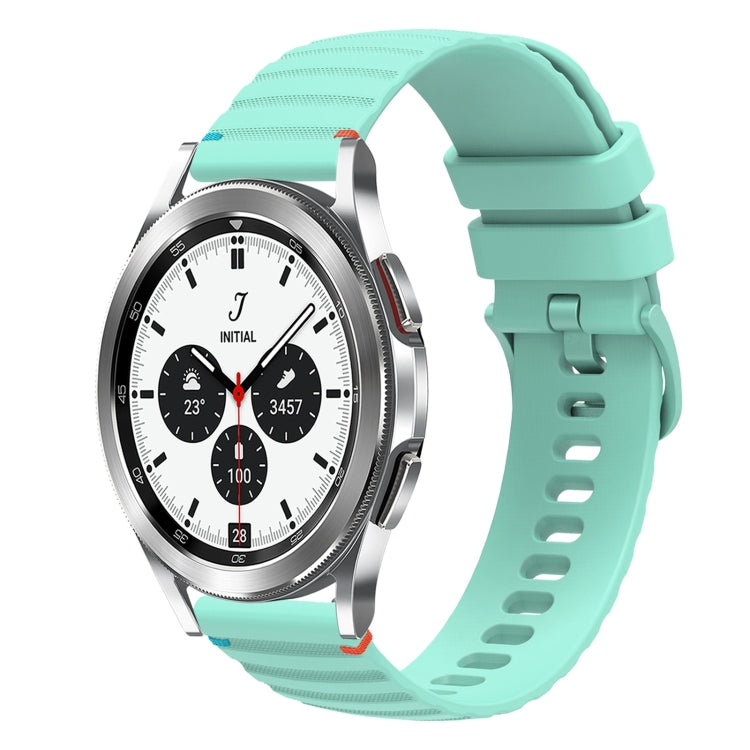물결 무늬 점선 스티치 20mm 실리콘 시계 밴드, 삼성 갤럭시 워치 5 40 / 44mm용, 삼성 갤럭시 워치 5 프로 45mm용, 삼성 갤럭시 워치 4 40 / 44mm용, 삼성 갤럭시 워치 4 클래식 42 / 46mm용