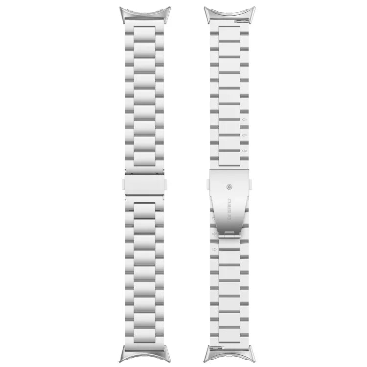 세 개 비즈 스테인리스 스틸 메탈 시계 밴드, Google Pixel Watch 4 / Watch 3 45mm용, Google Pixel Watch 4 / 3 / 2 / 1 41mm용