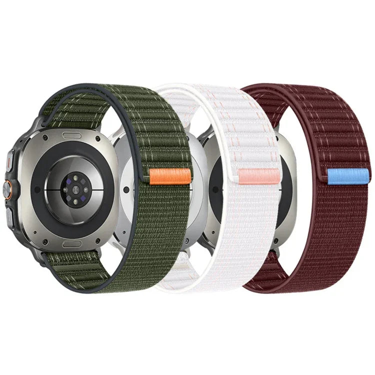 삼성 갤럭시 워치 울트라 47mm / 울트라 2025 바다 파도 무늬 나일론 후크 앤 루프 고정 시계 밴드
