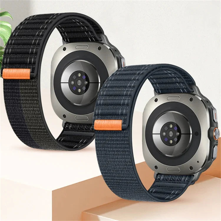 삼성 갤럭시 워치 울트라 47mm / 울트라 2025 바다 파도 무늬 나일론 후크 앤 루프 고정 시계 밴드